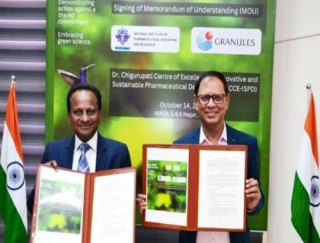 Granules India Signs MoU with NIPER to Establish CCE-ISPD