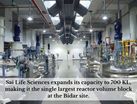 Sai Life Sciences Completes Phase-II of Production Block 11 at Bidar site