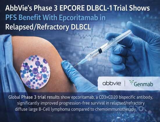 AbbVie's Phase III EPCORE DLBCL-1 Trial Shows PFS Benefit With Epcoritamab in Relapsed/Refractory DLBCL